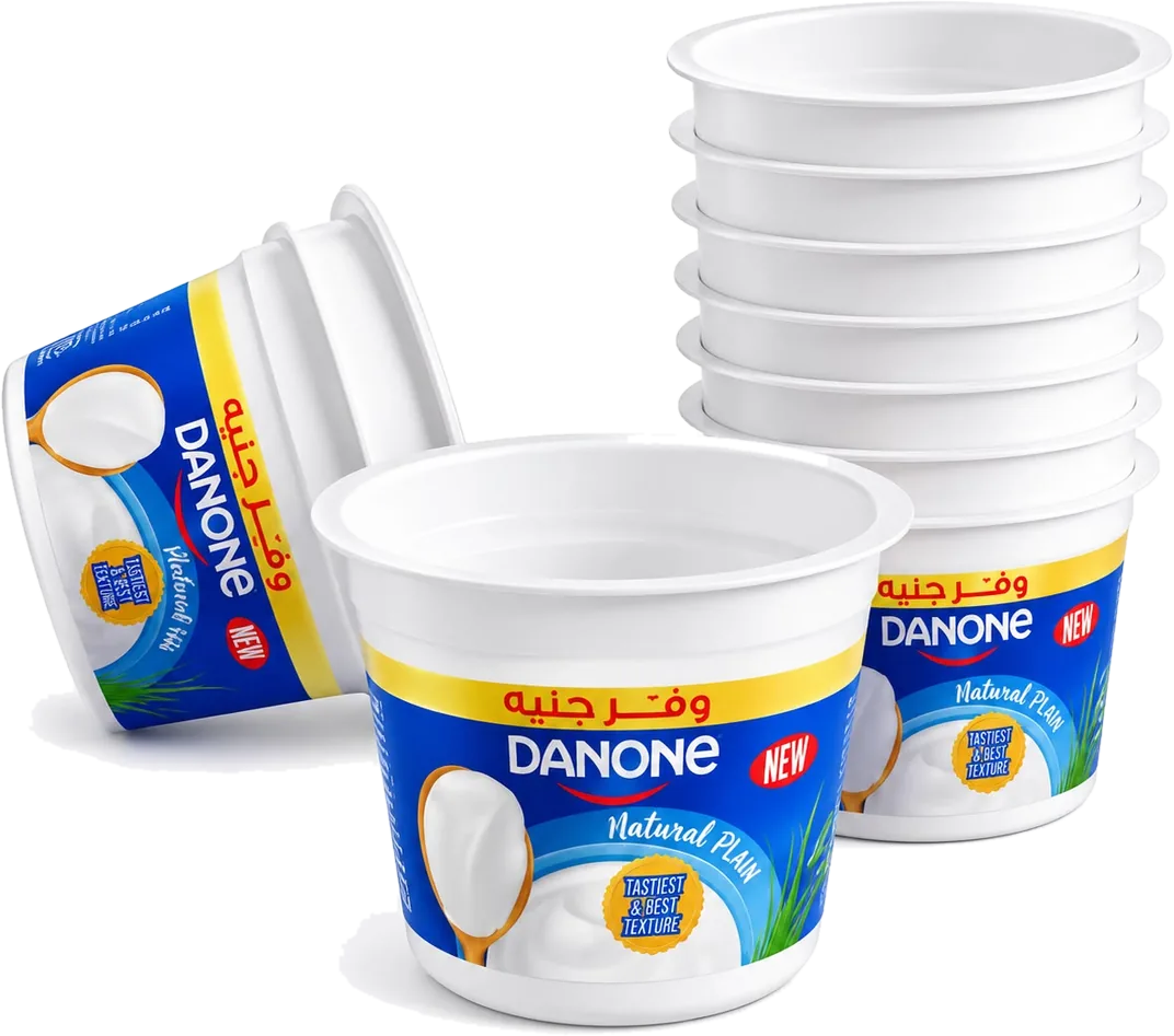 Stacked Danone Natural Plain pots