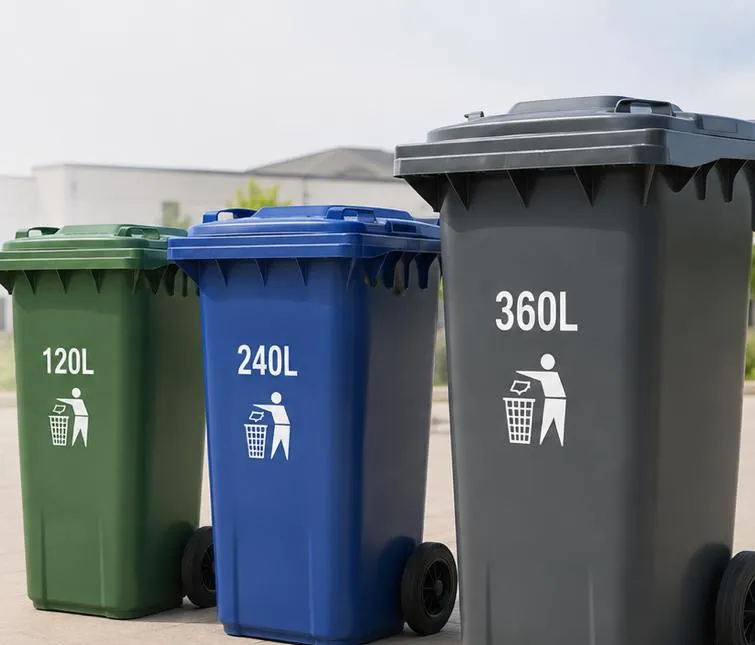 Plastic bins in 120, 240 and 360 litres