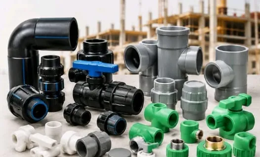 PE, PVC and PP plastic fittings for the building trade